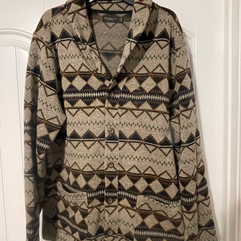 Junk Food Clothing Geometric Knit Jacket
